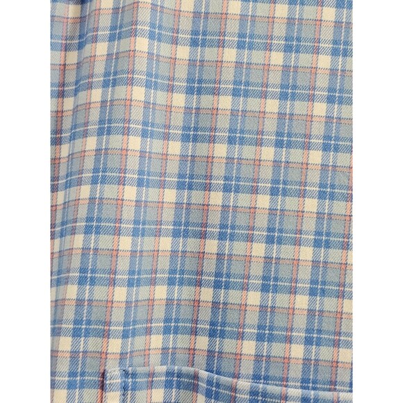 Men's XL Peter Millar Pink Blue‎ Plaid Long Sleeve Button Pocket Dress Shirt Top - Picture 2 of 7